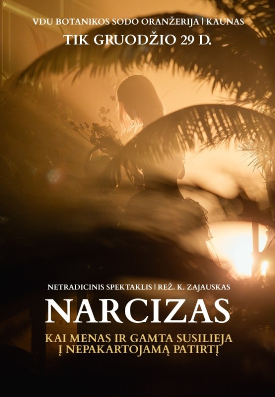 Metų pabaigos vakaras oranžerijoje | netradicinis spektaklis ''Narcizas''
