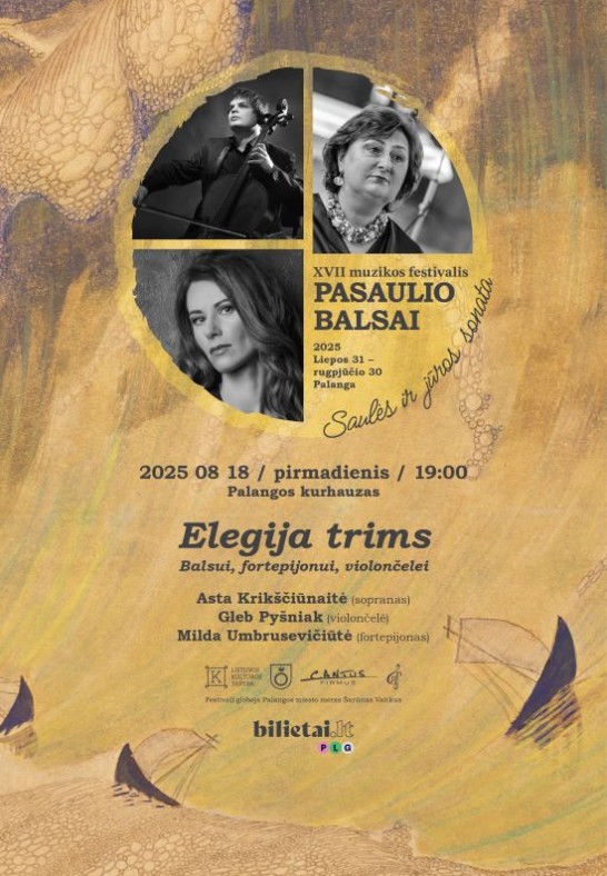 ELEGIJA TRIMS - BALSUI, FORTEPIJONUI, VIOLONČELEI