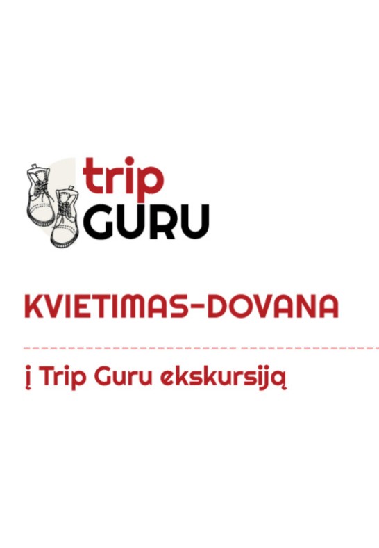DOVANŲ kuponas į Trip Guru EKSKURSIJĄ. Galioja iki 2026.12.20
