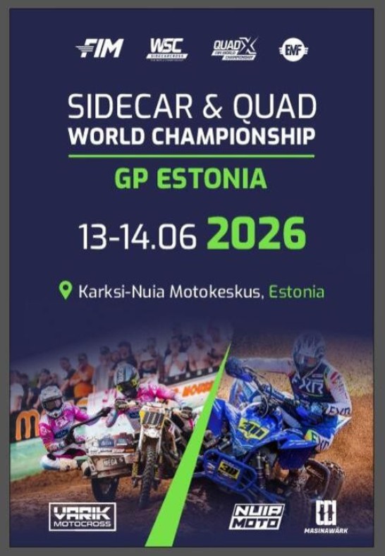 Külgkorvide motokrossi ja quadide maailmameistrivõistluste etapp Karksi-Nuia Motokeskuses