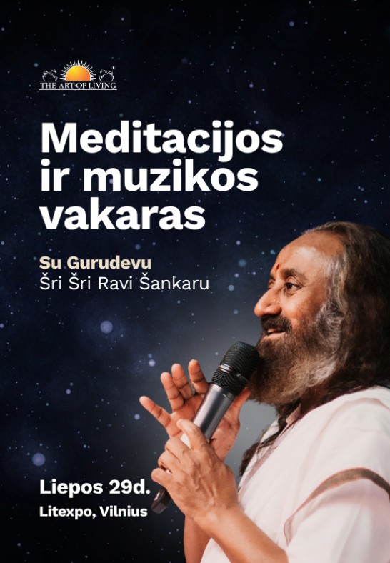Meditacijos ir muzikos vakaras su Gurudevu Šri Šri Ravi Šankaru